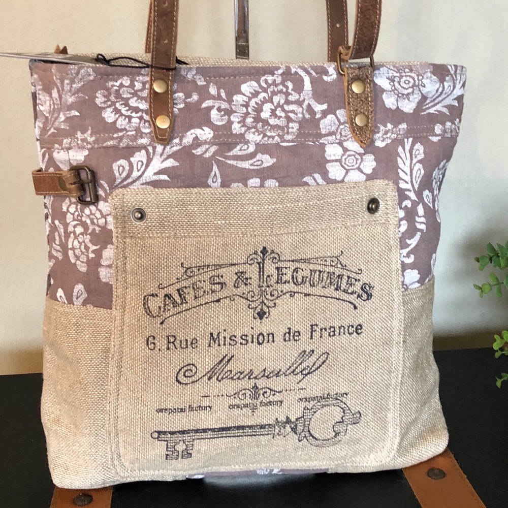Myra bag Old Key Linen Tote  purse NWT - Picture 5 of 7
